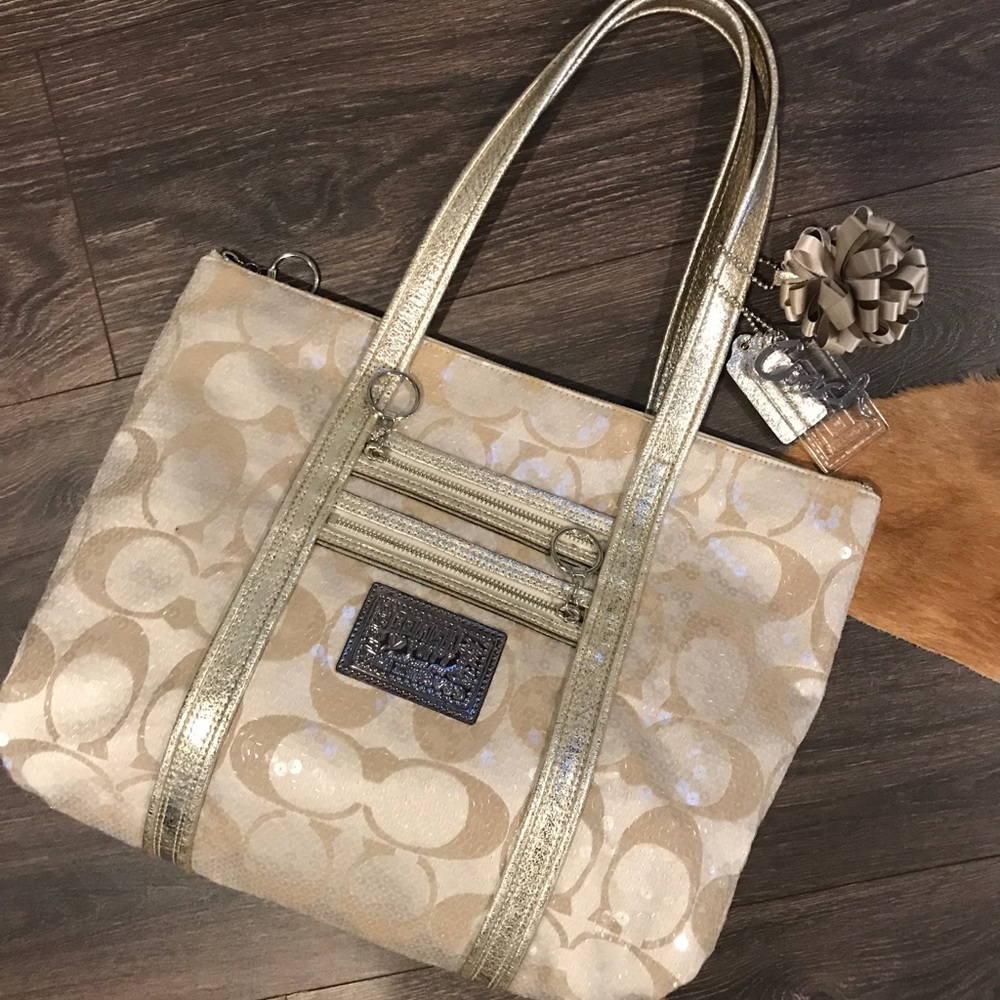 Coach Poppy Sequin Tote. VERY RARE!!